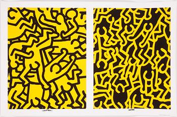 KEITH HARING (Efter), färgserigrafi, utgiven av Special Editions Limited för Playboy, 1990.