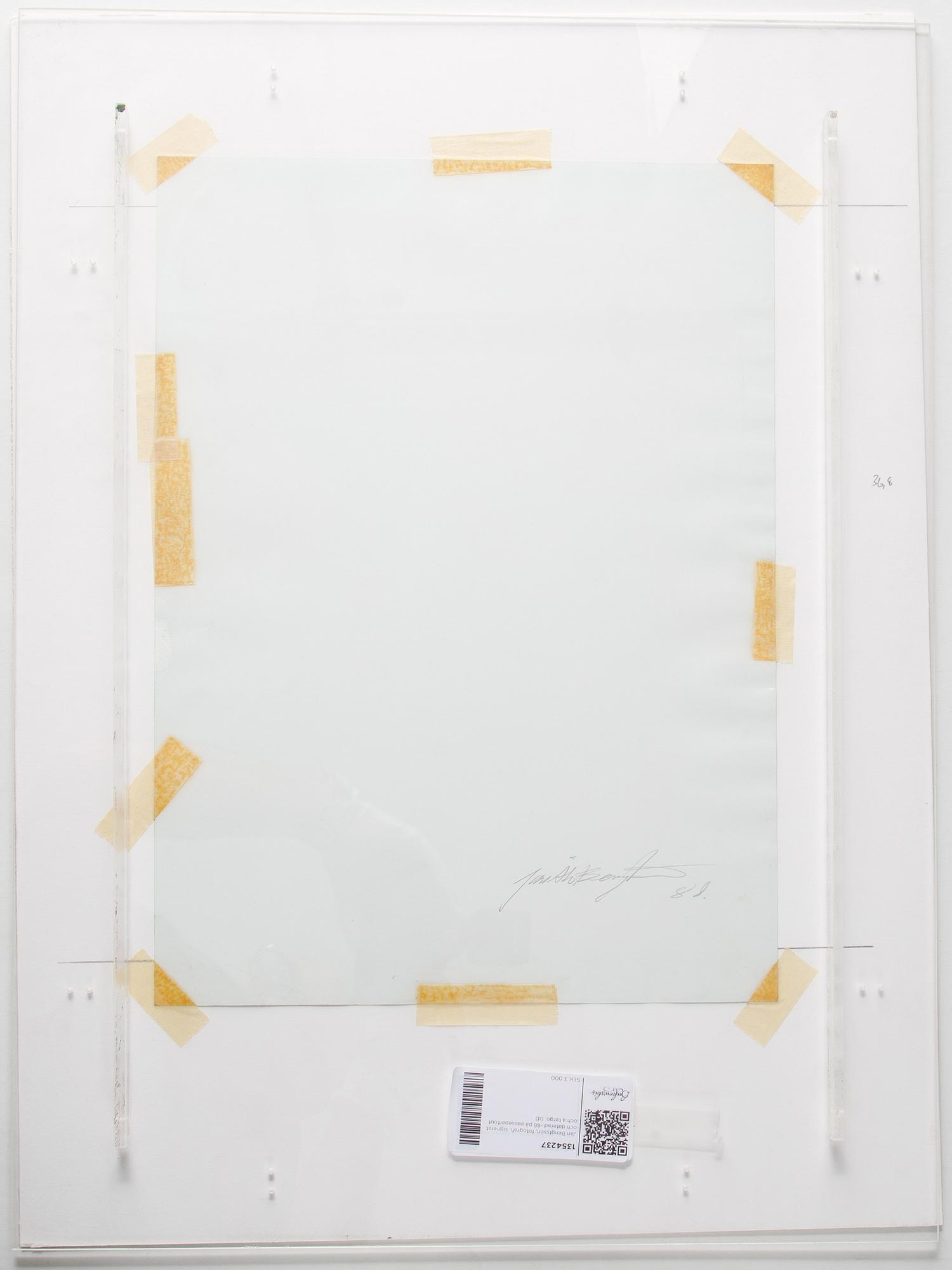 Jan Bengtsson, a photograph, signed and dated -88 on the passepartout and veso.