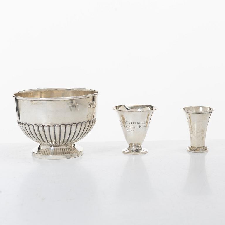 Silver, 9 pieces, Sweden and Denmark, 19th-20th century.