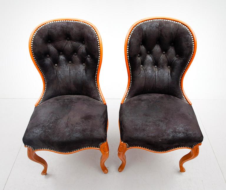 EMMAFÅTÖLJER, 1 par, 1800-talets slut.