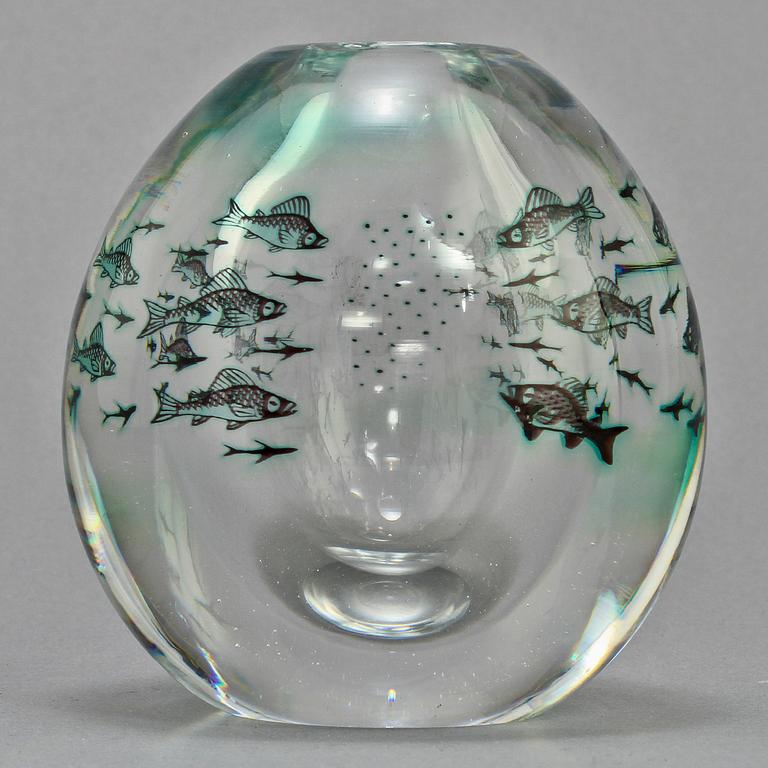 VAS, glas, "Fiskgraal", Edward Hald, Orrefors.