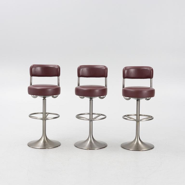 Johanson Design, three bar stools, Markaryd, late 20th Century.