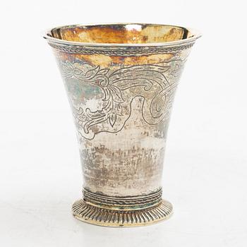 Carl Johan Bask, bägare, silver, Södertälje 1766.