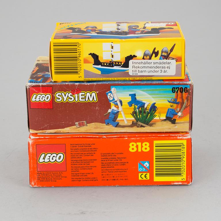 LEGO, 10 stycken set i förpackningar, 1980/90-tal.