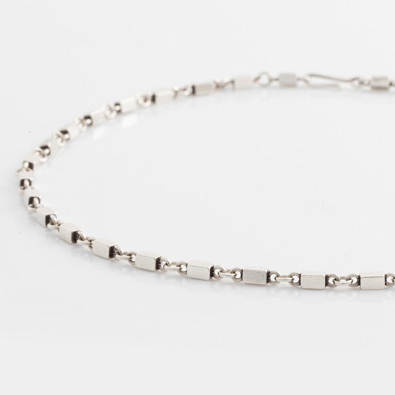 Wiwen Nilsson, necklace, ring, and staff chain, sterling silver.