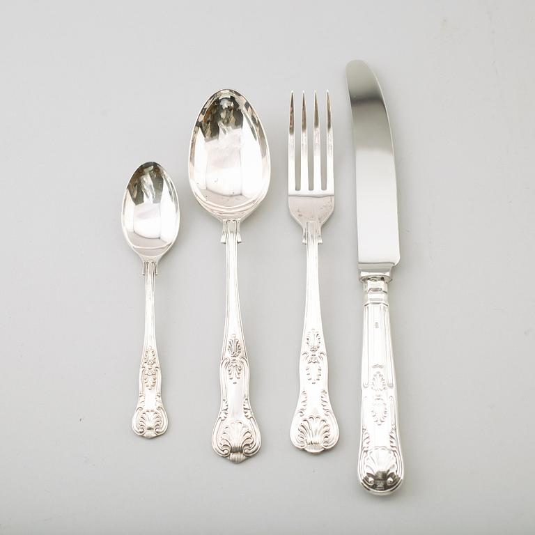BESTICK, 24 delar, silver, 1900-talets andra hälft. Total vikt med stålblad ca 1159 g.