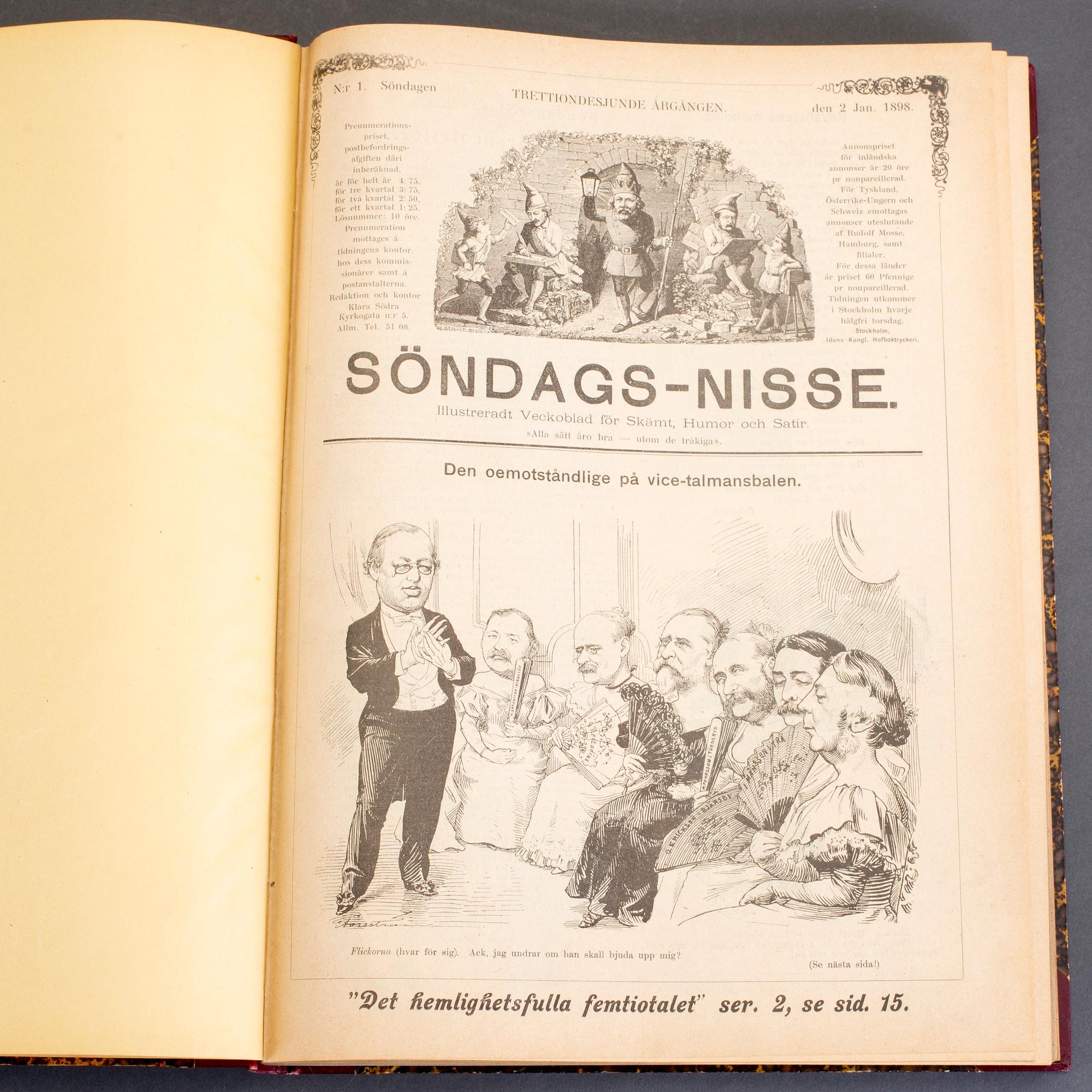 BÖCKER, 4 st, Söndagsnisse och Strix, 1897-1899.