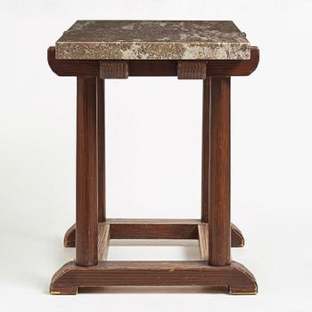 Axel Einar Hjorth, a "Sandhamn" stained pine and granite top table, Nordiska Kompaniet, Sweden 1930's.