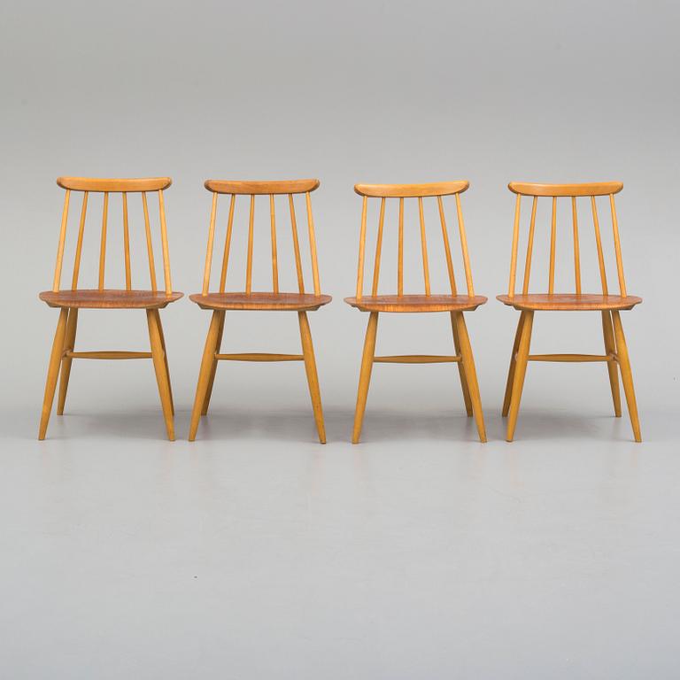 A set of four 'Fanett' chairs by Ilmari Tapiovaara, Edsbyverken, Sweden.