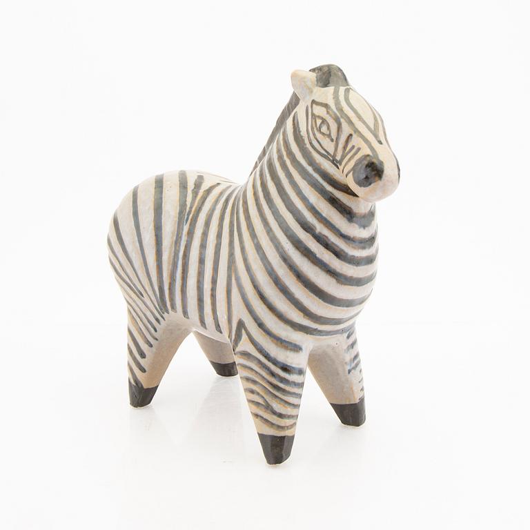 Lisa Larson, figurin, stengods, "Zebra" ur serien "Stora Zoo". Gustavsberg.