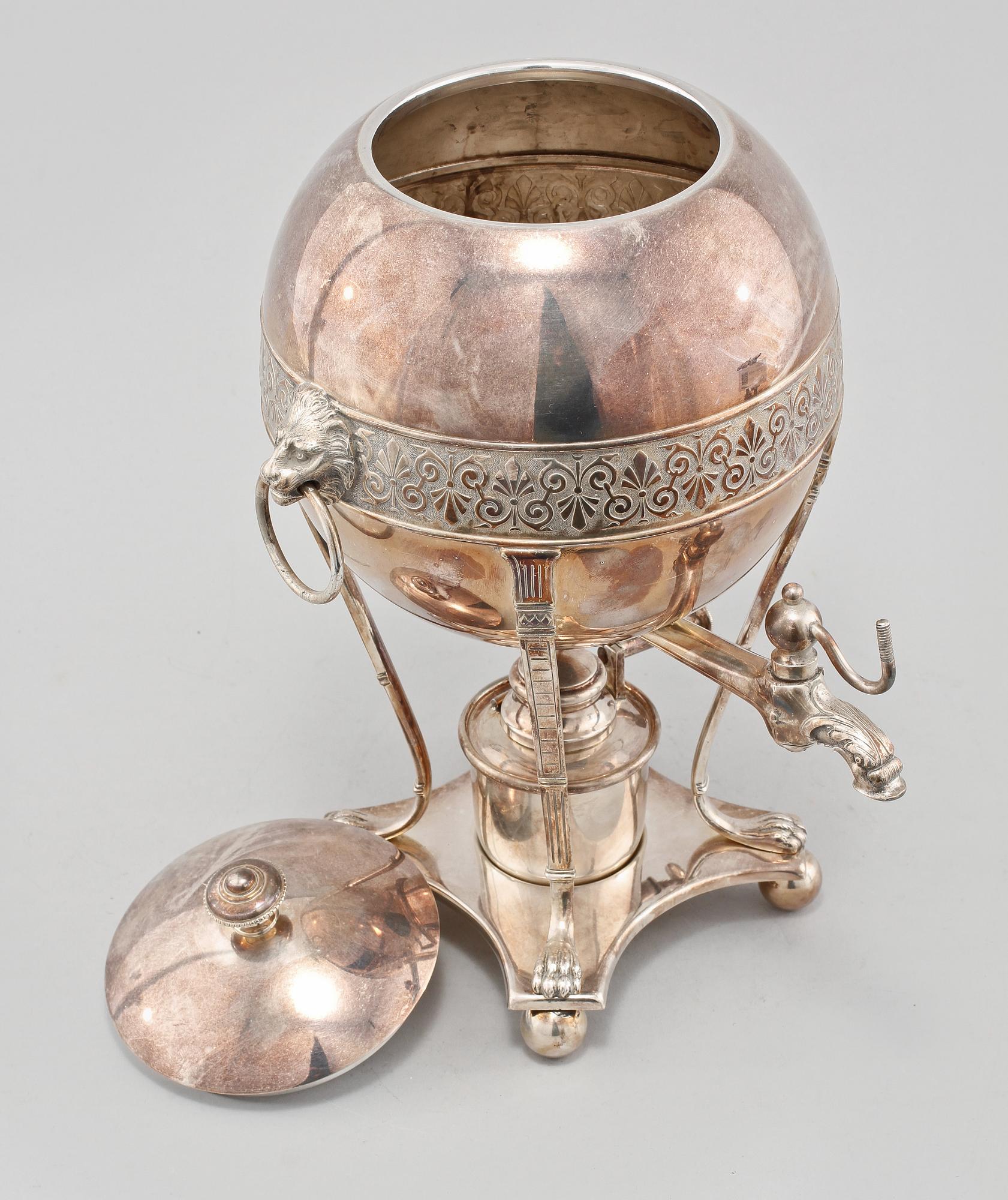 SAMOVAR, nysilver, A.G Dufva, tidigt 1900-tal.