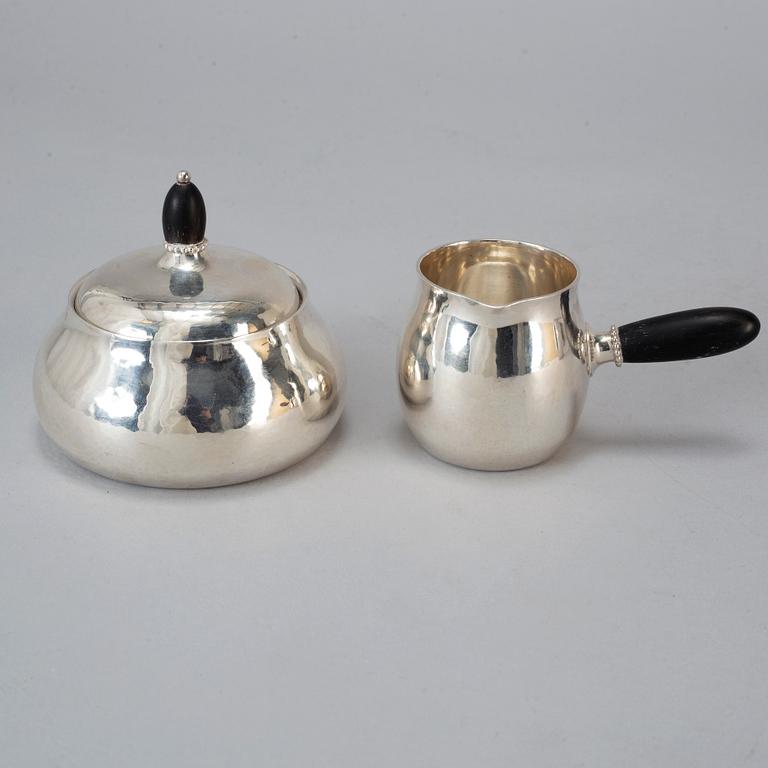GEORG JENSEN, kaffeservis, 3 delar, sterlingsilver. Köpenhamn, Danmark, efter 1945, design nr 80.