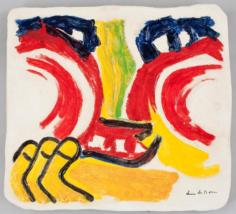 BENGT LINDSTRÖM, plakett, keramik. Sign. Gjutarstmpl La Tuilerie, Treigny. Numr EA 1/4.