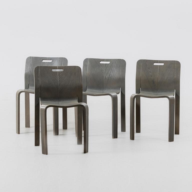 Jan Ekselius, chairs, 4 pcs, JOC Möbler, Vetlanda, second half of the 20th century.
