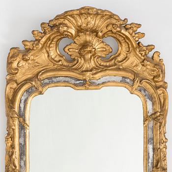 A mid 18th century rococo mirror.