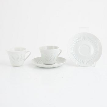Friedl Holzer-Kjellberg, Arabia, kaffeservis, risporslin, 14 delar, signerat i godset F.H.Kj Arabia.