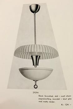 Erik Tidstrand, a ceiling lamp, model "29294", Nordiska Kompaniet 1930s.