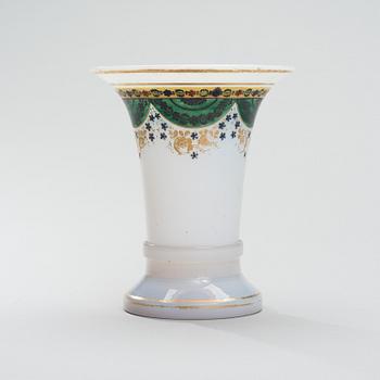 VASE, glas, Russia ealy 19th century.