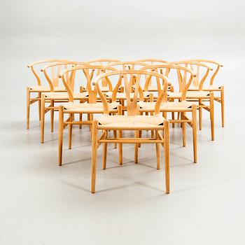 Hans J. Wegner, chairs, 10 pcs, "Y-chair", Carl Hansen & Son, Denmark, modern production.