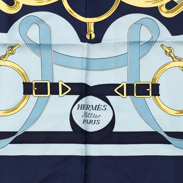 Hermès, an 'Eperon d'Or' silk scarf.