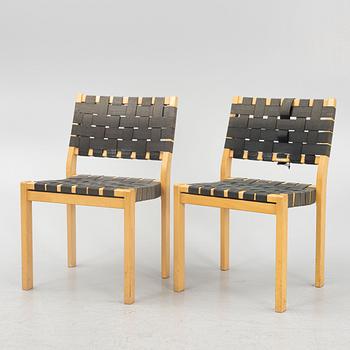 Alvar Aalto, chairs, 6 pcs, model 611, late 20th century.