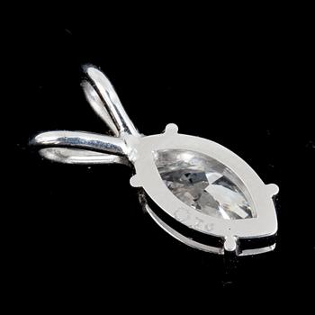HÄNGE, 18k vitguld med diamant 0,70 ct. Vikt ca 0,8g.
