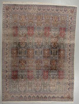 A CARPET, silk Kashmir, ca 315 x 240 cm.