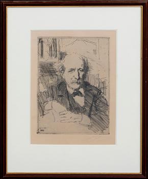 Anders Zorn, a signed etching from 1906.