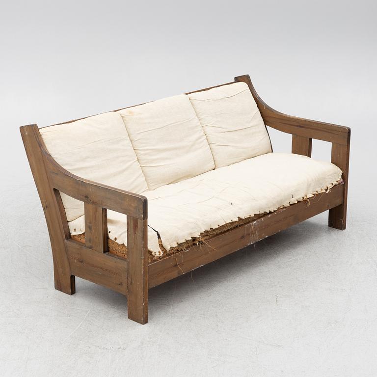 Carl Westman, a stained pine sofa, Sweden ca 1910.