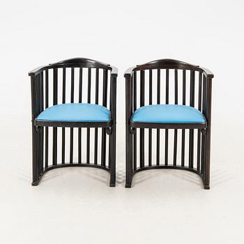 Josef Hoffmann, attributed armchairs, a pair from the first half of the 20th century.