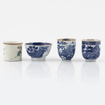 Parti porslin, 7 delar, Kina, Qingdynastin, 1700-1800-tal.