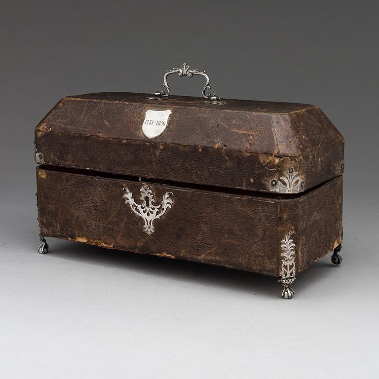 Teburkar, 3 st, sterlingsilver, Thomas Bumfriss och Orlando Jackson, London 1766. I schatull.