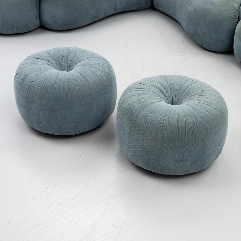 Hans Hopfer, a "Croissant" modular sofa model WK 510, Neue Wiener Werkstätte, 1980s.