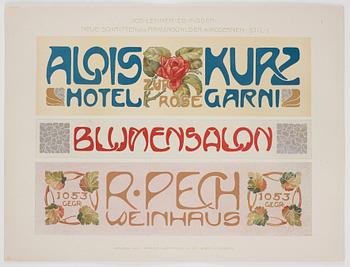 907. Three volumes of plates."Neue Schriften und Firmenschilder", "Der Praktische Schildmaler" och "Der Praktische Decoration.