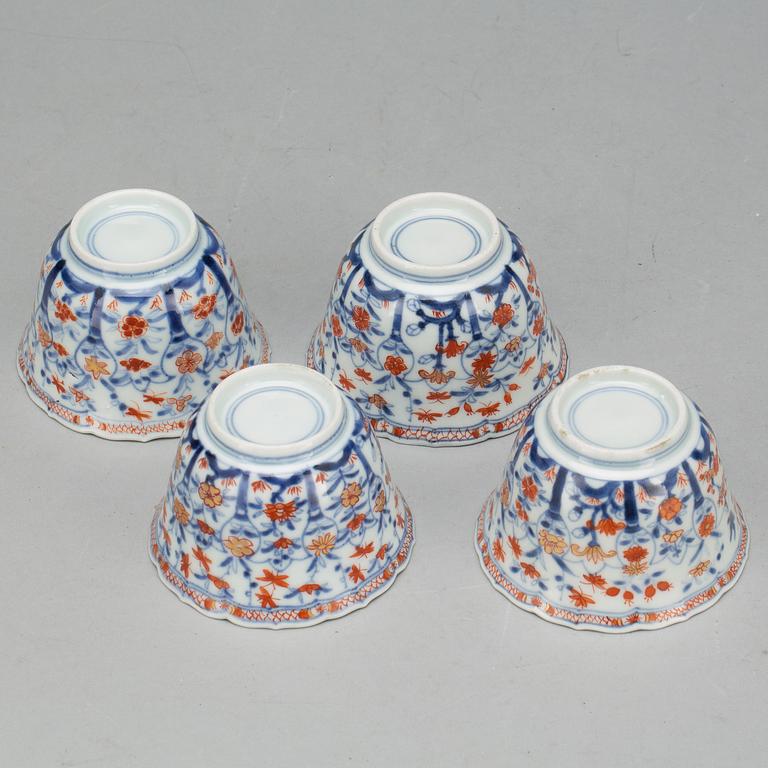 VINKOPPAR, 4 st, porslin, kinesisk Imari-stil.