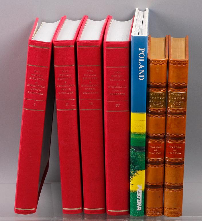 BÖCKER, 7 st, bla kulturhistoria "Svenska Kulturbilder" av Sigurd Erixon och Sigurd Wallin. 1900-tal.