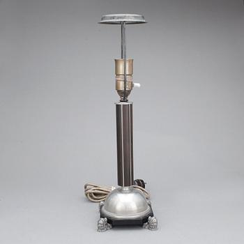 BORDSLAMPA, tenn, CG Hallberg Stockholm, 1920/30-tal.