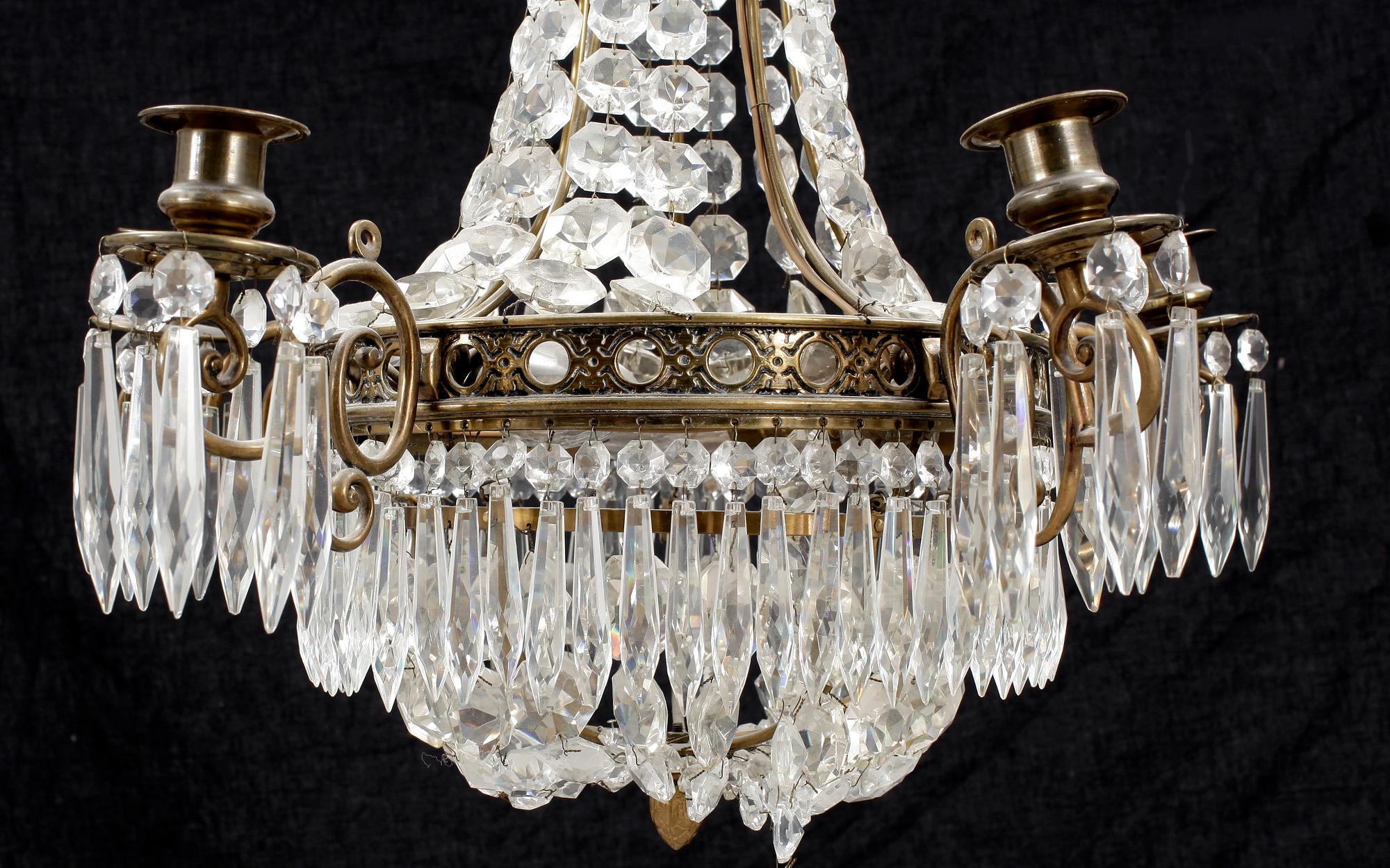 LJUSKRONA, empirestil, 1900-tal. Höjd ca 48 cm.