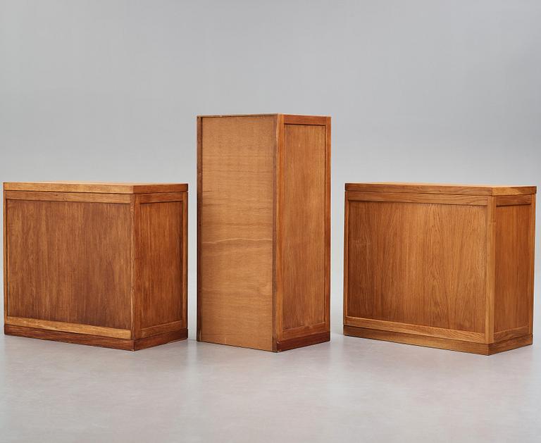 HANS J WEGNER, a set of 3 storage units for Plan møbler, Denmark 1940-50's.