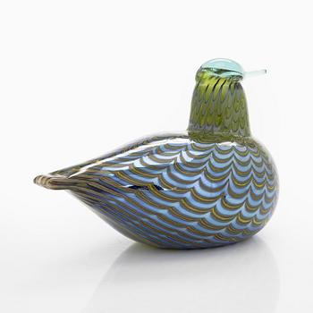 Oiva Toikka, glasfågel, "Teal Female", signerad O. Toikka Nuutajärvi.