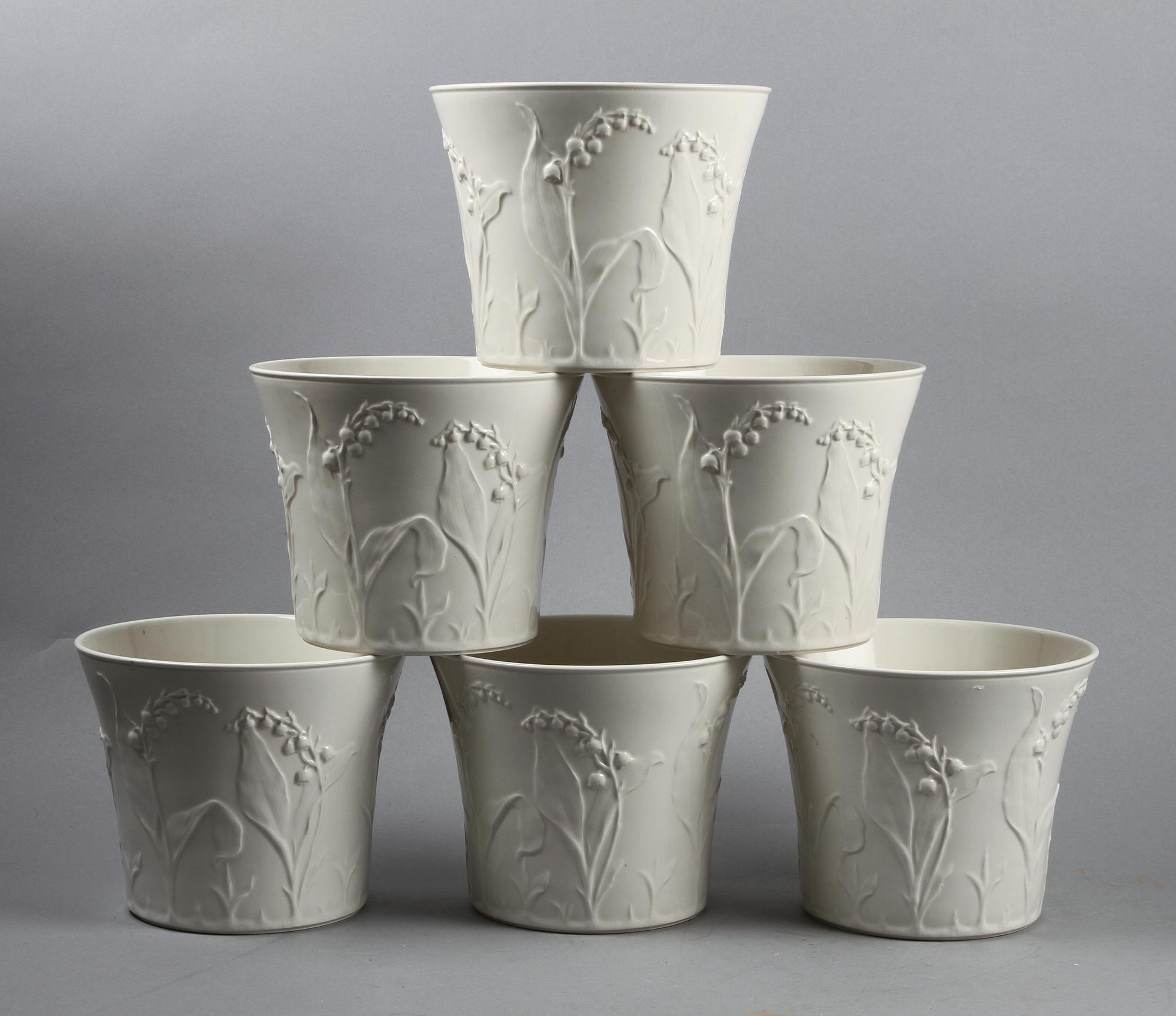 YTTERFODER, 6 st, porslin, "Liljekonvalj", Gustavsberg.