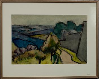 EVA CEDERSTRÖM, FRÅN VENCE, akvarell, sign. och dat. 1951.