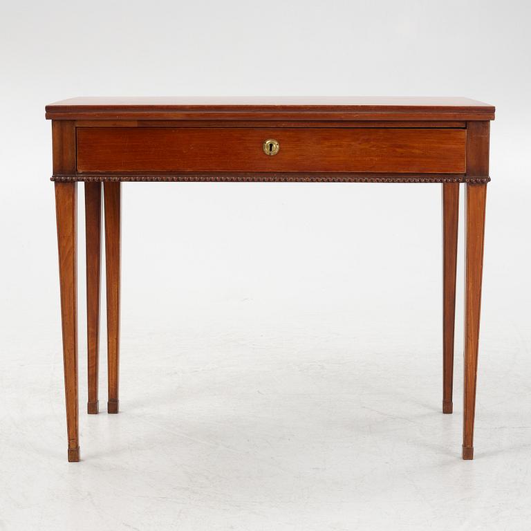 A late Gustavian mahogany card table.