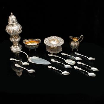 PARTI SILVER, silver, 21 delar, bla. GAB, Stockholm 1963. Totalvikt ca 753 gram.