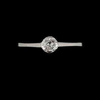 RING, 18k vitguld med briljantslipad diamant ca 0.20 ct, utländska stämplar. Vikt 1 g.