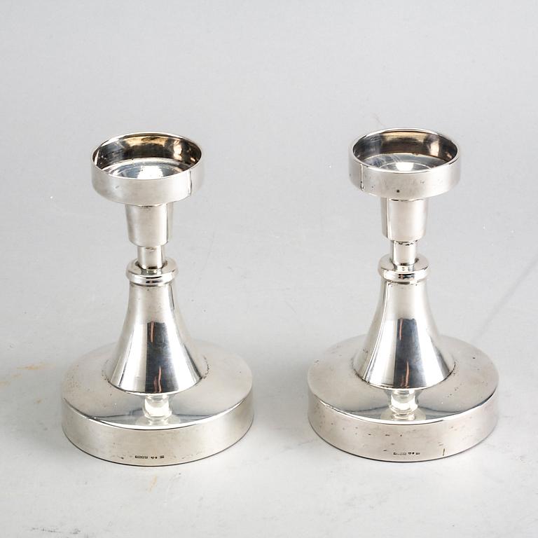 Eric Löfman (MGAB), candlesticks a pair of silver Uppsala 1967.