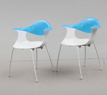 KARMSTOLAR, 6 st, "Bluebelle, Spin", Ross Lovegrove, Driade Aleph, 1900-talets slut.