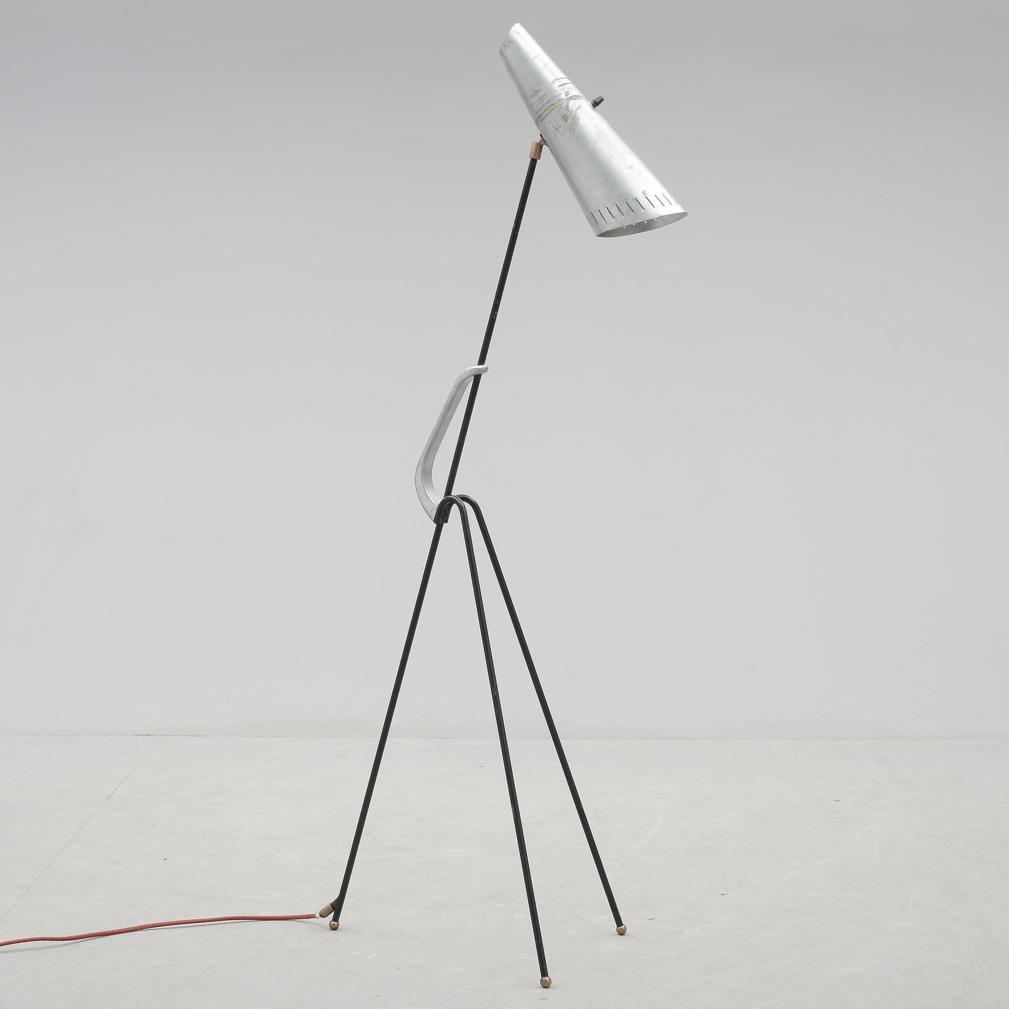 GOLVLAMPA, metall, 1960-tal.