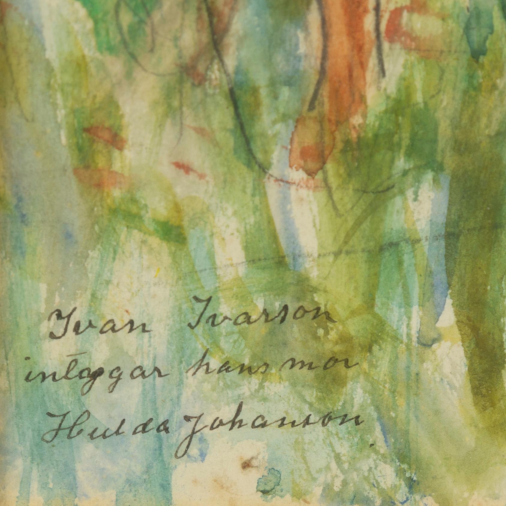 IVAN IVARSON, akvarell, intygad av hans mor Hulda.