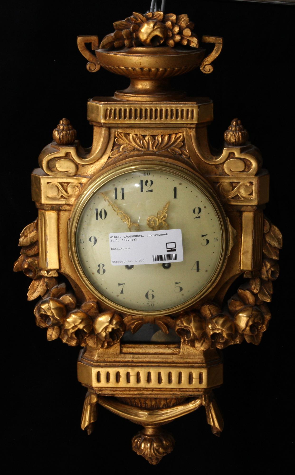 VÄGGPENDYL, gustaviansk stil, 1900-tal.